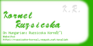 kornel ruzsicska business card